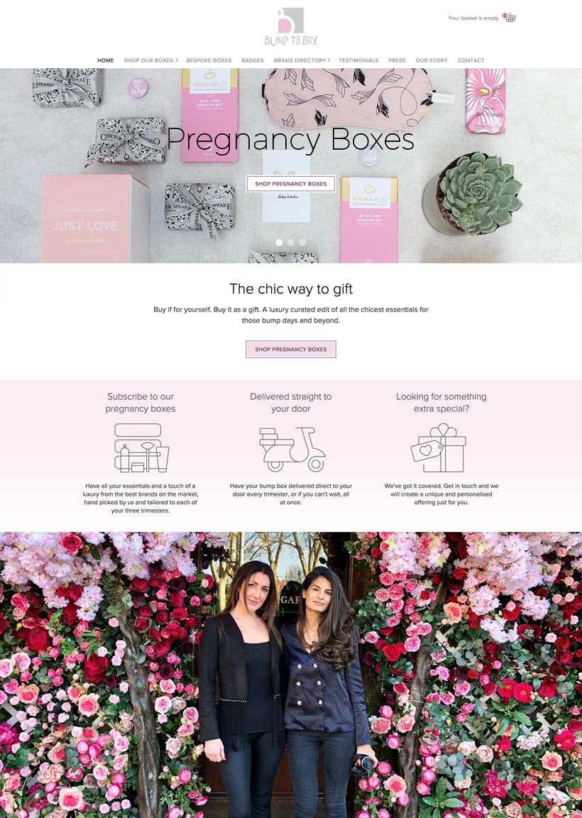 Bump to Box website design