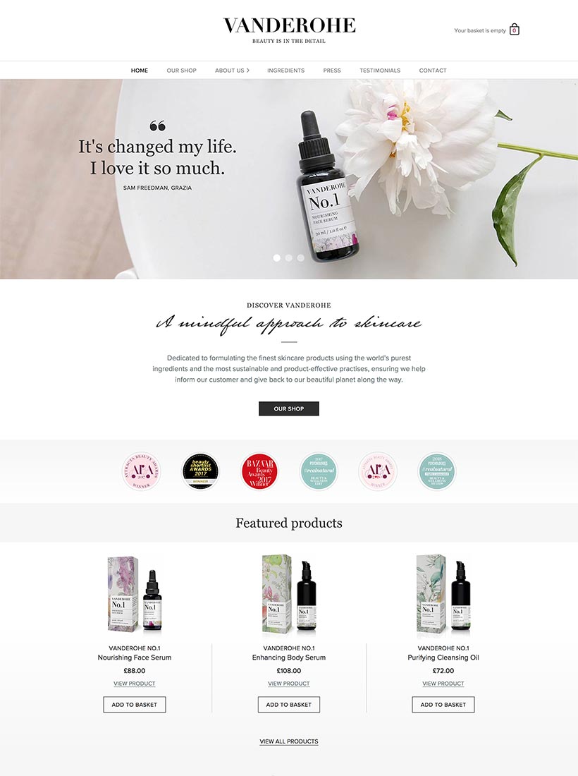 Vanderohe website design